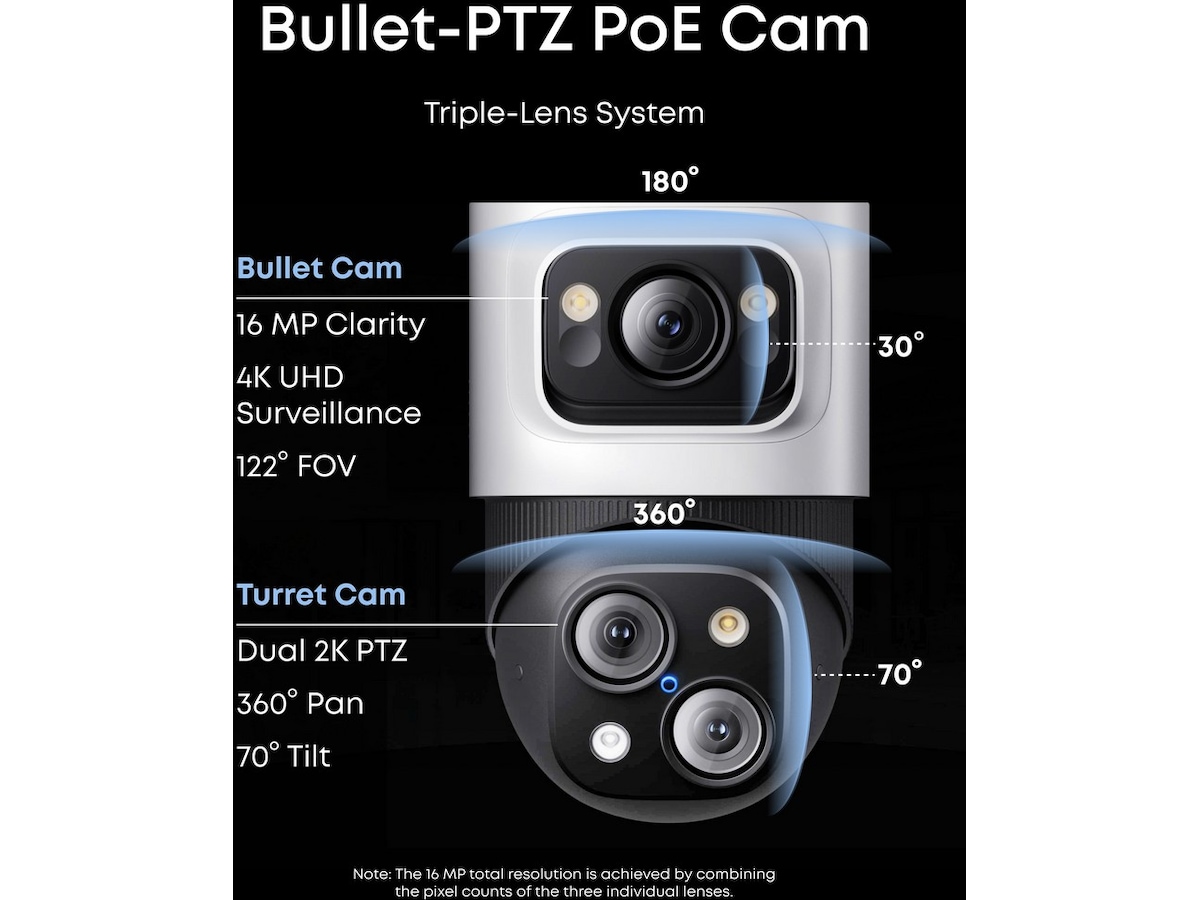 Eufy PoE Cam S4 add-on overvåkingskamera Overvåkningskameraer