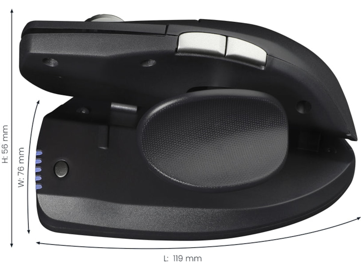 Contour Unimouse venstre trådløs mus (sort) Ergonomi