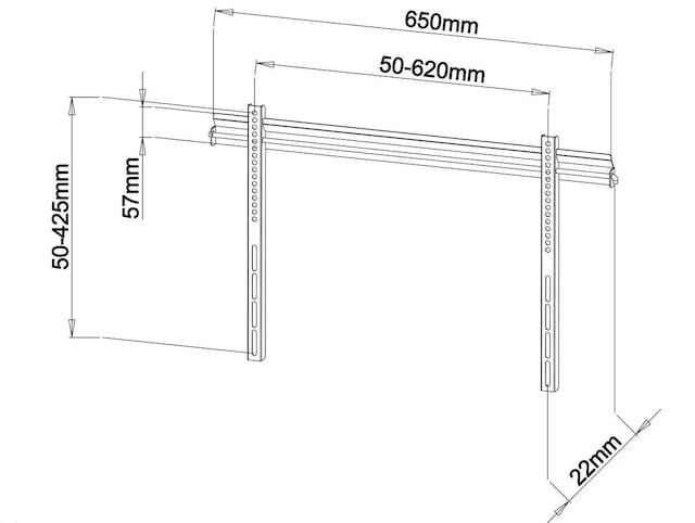 Linedrawing of wallmount Linedrawing of wallmount