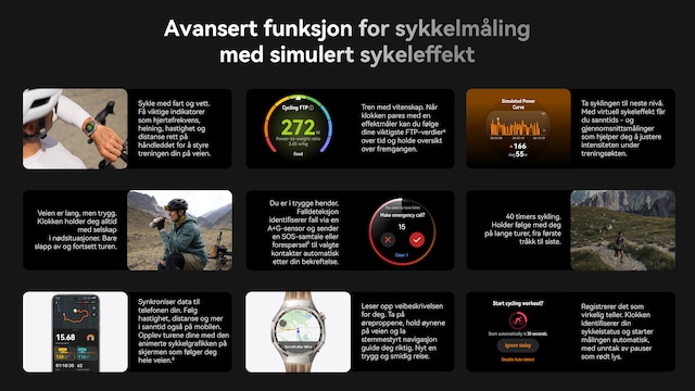 Avansert funksjon for sykkelmåling med simulert sykkeleffekt