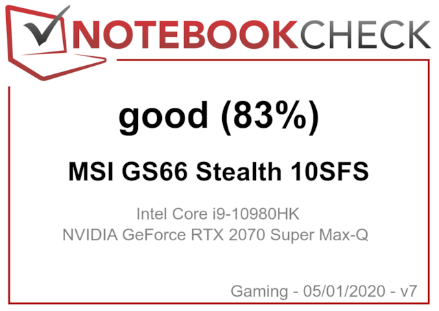 Notebook Test MSI GS66 Stealth 15,6" FHD 300 Hz