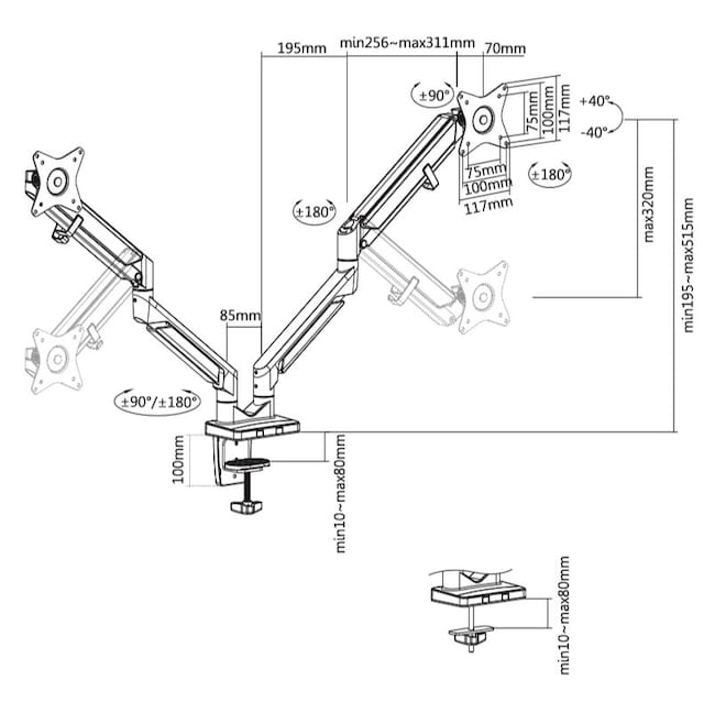 strektegning med mål