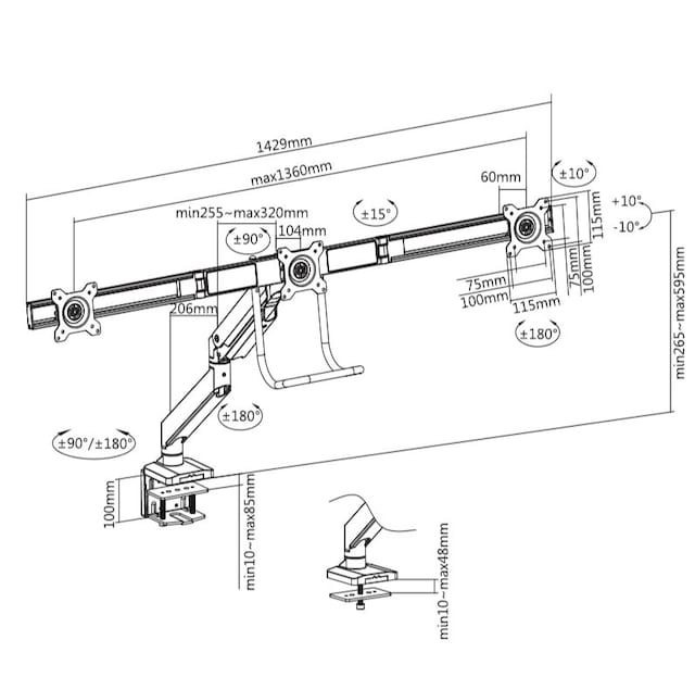 strektegning med mål