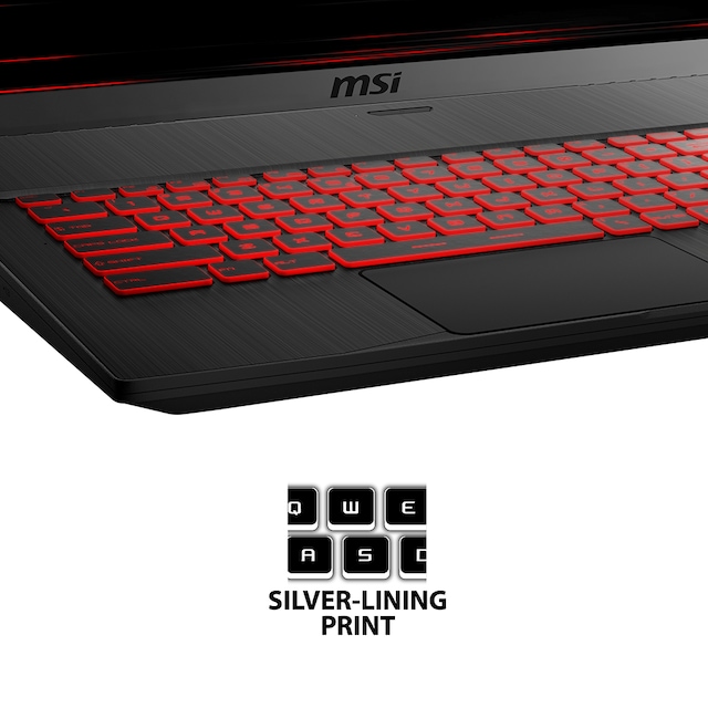 MSI GF65 tynn 15,6" FHD 120 Hz Bakbelyst tastatur