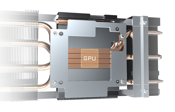 Stor kobberplate og varmerør Stor kobberplate og varmerør