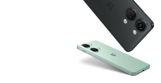 OnePlus Nord 3 5G, i fargene Misty Green og Tempest Gray
