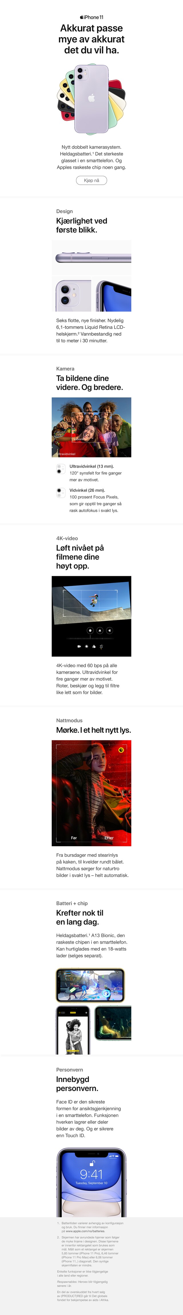 iPhone 11 Marketing page