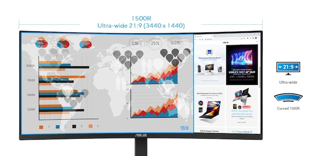 ASUS 34" buet skjerm VA34VCPSN